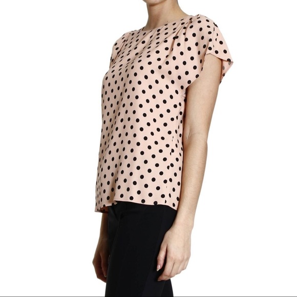 Red VALENTINO Micro Polka Dot Print Blouse, Size 38 IT (US 2) - Picture 5 of 16